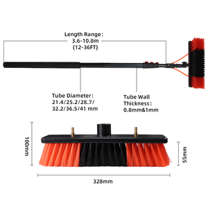 Kính thiên văn cực 30cm bàn chải nhôm xử lý 5.4 m cực mở rộng năng lượng mặt trời bảng điều khiển xe buýt mềm lông rửa bàn chải làm sạch - Product Image 4