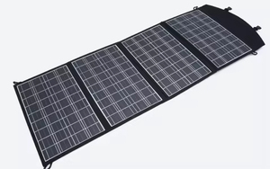 แผงโซลาร์เซลล์พับได้แบบพกพาสำหรับใช้ในครัวเรือน 45 วัตต์ ผ้ากันน้ำสีดำ ขายส่ง - Product Image 2