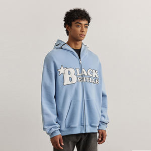 Sudadera con Capucha Extra Grande para Hombre, de Poliéster/Algodón, con Cierre Completo, Diseño de Serigrafía en Relieve en la Cara, Personalizada al por Mayor - Product Image 6