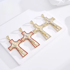 투톤 예수 십자가 십자가 펜던트 목걸이 가톨릭 종교 액세서리 - Product Image 6