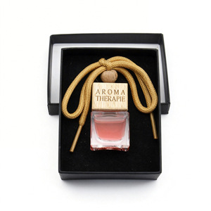 Ensemble de pendentifs désodorisants pour voiture, style européen et américain, en verre haut de gamme, boîte cadeau noire, incluant des huiles essentielles d'aromathérapie pour voitures - Product Image 5