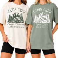 T-shirts personnalisés pour le personnel de cabine, T-shirt de voyage au lac personnalisé, en mélange de coton, imprimé vintage avec nom et date, pour hommes et femmes, vacances d'été, groupe, rétro
