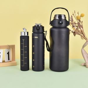 Botellas de Agua de Plástico 3 en 1, Motivacionales, Portátiles, Antiderrames, para el Verano, con Recordatorio de Hora, Más Vendidas - Product Image 1