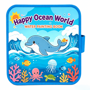 Libro <span class=keywords><strong>da</strong></span> Colorare ad Acqua Happy Ocean World in EVA, Riutilizzabile, con Delfini e Animali Marini, 20cm, 8 Pagine, Giocattolo Educativo per Bambini - Product Image 1