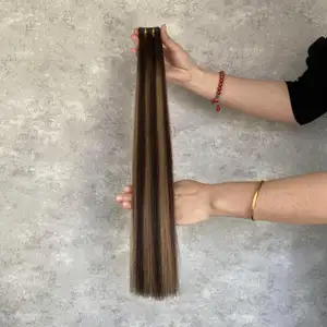 人毛エクステンションのテープ18インチDU # カラー卸売100% 天然生毛未処理ヨーロッパの髪2024セール