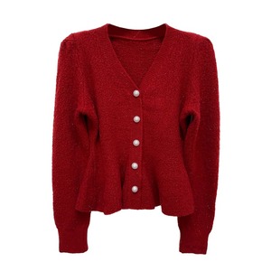 Cárdigan de punto con cuello en V y cintura ajustada, suéter corto de <span class=keywords><strong>mujer</strong></span>, nueva moda de primavera, venta <span class=keywords><strong>al</strong></span> <span class=keywords><strong>por</strong></span> <span class=keywords><strong>mayor</strong></span> para boutiques. - Product Image 5