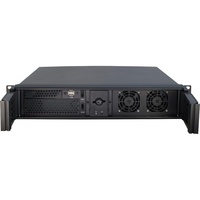 Casing Server Aluminium Alloy Kontrol Industri 2U Pintu Ganda 2 Drive Optik 4 Slot Hard Drive Bentuk ATX Mid Tower Kipas Stok