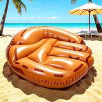 Gant de baseball gonflable géant pour piscine, 59,4 pouces, marron, en PVC épaissi haute résistance, étanche, pour piscine, plage, fête