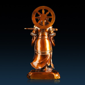 Statue de Bouddha Weituo en laiton, moulée à la main, pour la maison, le bureau, la décoration intérieure, artisanat décoratif, cadeau - Product Image 1