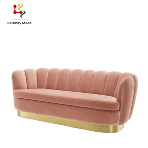 कमरे में रहने वाले गुलाबी मखमल आधुनिक सोफे सोफे - Product Image 2