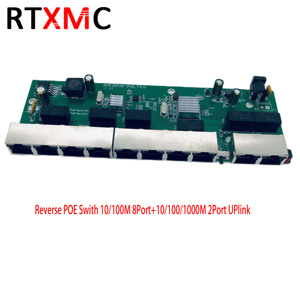 Placa PCBA de 10 puertos, interruptor de 100M, FE + 8 puertos 1000M, 2 puertos GE, enlace inverso POE con VLAN, CCTV, cámara IP HD, FTTH, XPON, GPON, EPON - Product Image 6