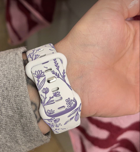 Banda de silicona tallada con láser de doble color para Apple Watch Series 987654321 Ultra SE Sport Rubber Printed Bracelet Strap - Product Image 6