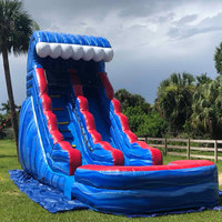 Toboggan aquatique géant commercial de 18 pieds de haut pour les jeux de fête en plein air