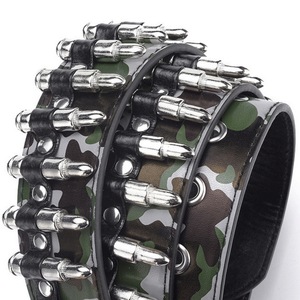 Femmes/hommes oeillet <span class=keywords><strong>pyramide</strong></span> Goth Camouflage clouté métal Punk Rock Rivet ceintures - Product Image 6