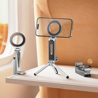 Support magnétique multifonctionnel pour téléphone portable Support de table en métal égoïste pour mini trépied flexible Support de téléphone portable