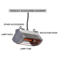 Lampe chauffante infrarouge pour volailles 100W/175W/250W, appareil de chauffage pour poulailler avec cage de protection pour l'élevage du bétail