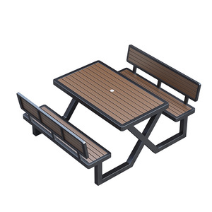 Ensemble <span class=keywords><strong>table</strong></span> <span class=keywords><strong>et</strong></span> chaises d'<span class=keywords><strong>extérieur</strong></span> en <span class=keywords><strong>métal</strong></span> - Mobilier commercial durable <span class=keywords><strong>et</strong></span> imperméable pour hôpitaux <span class=keywords><strong>et</strong></span> cafés - Banc tendance - Product Image 6