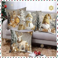 Nouvelle Housse de Coussin de Noël 2026 – Housse de Coussin Père Noël pour Décoration Maison, Canapé et Hôtels