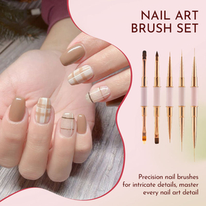 Ensemble de pinceaux à double tête pour nail art, logo personnalisé, rose, nylon doux, pour peinture au gel UV, salon de manucure - Product Image 6
