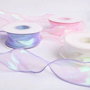 Ruban en tulle de 10 yards, romantique, irisé, en forme de queue de poisson, pour la Saint-Valentin, emballage de bouquets, décoration de gâteaux - Product Image 2
