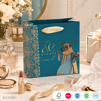 Boîte cadeau de luxe personnalisée pour cosmétiques arabes avec sac en papier, boîte d'expédition en carton bleu sarcelle pour emballage de parfums et maquillage, vente en gros