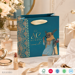 Boîte cadeau de luxe personnalisée pour cosmétiques arabes avec sac en papier, boîte d'expédition en carton bleu sarcelle pour emballage de parfums et <span class=keywords><strong>maquillage</strong></span>, vente en gros - Product Image 5