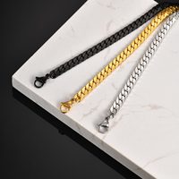 Bracelet jonc minimaliste tendance en acier inoxydable, résistant à l'eau, chaîne cubaine pour homme, accessoires de bijouterie anti-ternissement