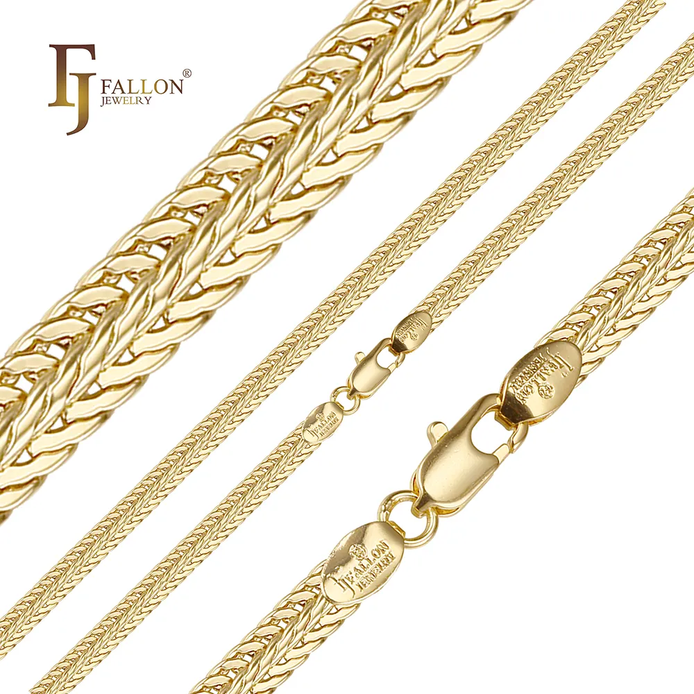 54110183 FJ Fallon เครื่องประดับแฟชั่น Fallon เคลือบเงาสายโซ่ชุบทอง14K ทองเหลืองตาม