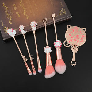 5 pièces blanc Marie chat maquillage pinceau ensemble or Rose mignon chat cosmétique brosse poudre ombre à paupières pinceau pour cadeau - Product Image 6