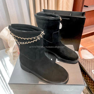 Bottines Chelsea décontractées en daim noir à fermeture éclair pour femme – Collection automne – Bottines plates de marque tendance – Vente en gros - Product Image 5