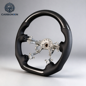 Volant en fibre de carbone forgé sur mesure pour Mitsubishi Pajero V73 V93 V97 Gen 3 (2018-2021) avec grip sport en Alcantara et cuir - Product Image 5