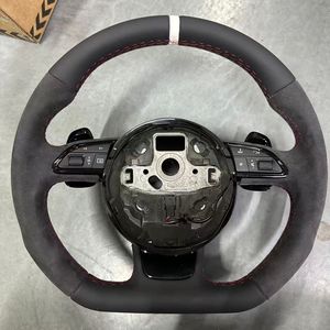 พวงมาลัยหุ้มหนังกลับสไตล์คลาสสิกสำหรับรถ Audi R8 A1 A3 A4 A5 A6 A7 C7 C6 RS5 <span class=keywords><strong>C8</strong></span> RS6 S3 S4 B7 Q3 Q5 TT ttrs - Product Image 6