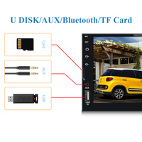 Radio de Coche Doble Din Pantalla Táctil de 7 Pulgadas Estéreo para Auto Audio BT FM Autoradio Video Mirror Link para IOS/Android Reproductor MP5 para Coche