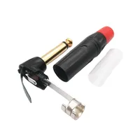Ángulo recto 6,35mm TS Mono Jack 90 grados estéreo 1/4 pulgadas enchufe macho soldadura conector colorido mezclador de guitarra de Metal chapado en oro