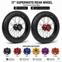 Nouvel ensemble de jantes LXC Surron Ultra Bee Supermoto 17/17 avec moyeu CNC de précision, prêt pour tubeless, noir, pour mise à niveau sportive E-Moto Sumo