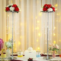 Vases à fleurs en cristal dorés pour centre de table de mariage, en vrac, pour arrangement floral de table