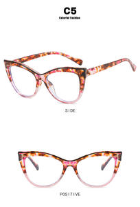 売れ筋セクシーTR90リベット付きキャットアイ光学フレーム眼鏡カラフルアンチブルーライトブロッキング特大眼鏡 - Product Image 6