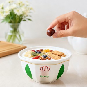Bol à dessert en céramique Jiale Red Green Tulip de 6 pouces, style <span class=keywords><strong>traditionnel</strong></span> arabe, pour chocolat, compatible micro-ondes, design frais et mignon - Product Image 3