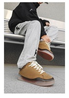 Chaussures d'hiver pour hommes Bread, doublées polaire, à lacets sur le devant, épaisses, tendance, légères, durables, style vintage américain