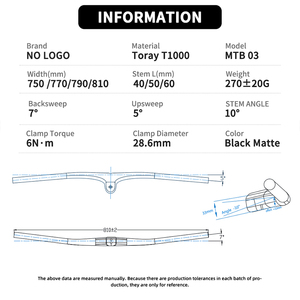Guidon de VTT personnalisé, guidon intégré, guidon de vélo de montagne en carbone haute résistance, angle du potenceau 17 degrés, vélo de montagne - Product Image 3