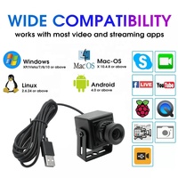 Mini caméra USB 22*22mm 2MP Full HD CMOs 30fps 90 degrés sans pilote pour applications industrielles UVC Micro caméra