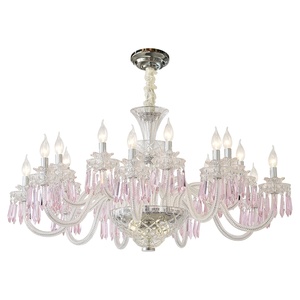 Candelabro de cristal moderno con control remoto Recepción blanca cálida <span class=keywords><strong>para</strong></span> villas de lujo y salones de hotel Base E12 de tamaño medio - Product Image 6