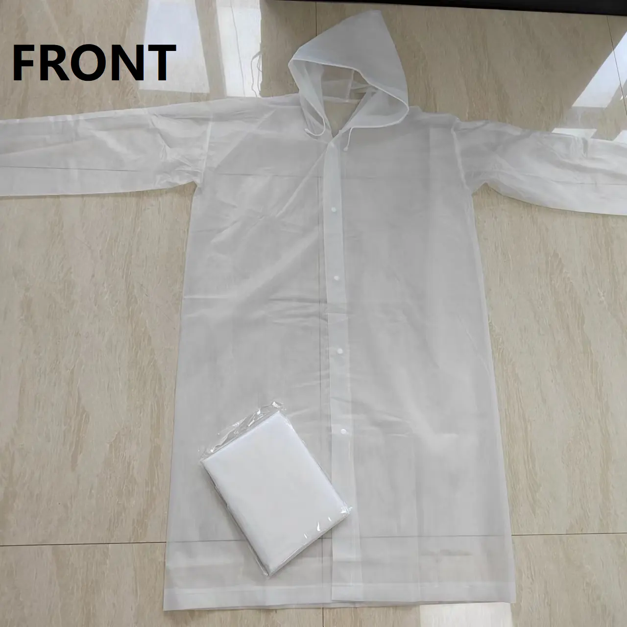 Factory wholesale long reusable raincoat PEVA raincoats with sleeves