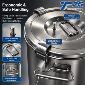 Contenedor Térmico de Acero Inoxidable para Alimentos, con Tapa con Cierre de 3 Pestillos, Antiderrames en Transporte - Product Image 5