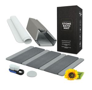 Tapis de bain en pierre pliable de grande taille facile à nettoyer sans amiante, tapis de <span class=keywords><strong>pied</strong></span> en boue de diatomée antidérapant super absorbant à séchage rapide pour salle de bain - Product Image 1