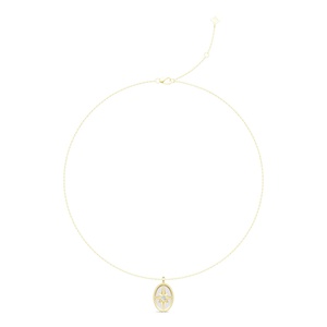 मूल डिजाइन 925 चांदी के छोटे जिरकॉन बीड अंडाकार आकार सिक्का सूर्य उत्तर स्टार प्राकृतिक सफेद शेल पेलेंट हार हार - Product Image 5