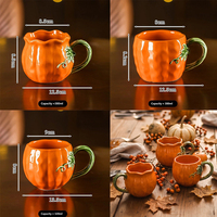 Mug en céramique en forme de citrouille pour Halloween, tasse originale en céramique pour café, thé, eau, pour le bureau, la maison, usage quotidien