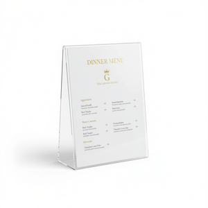 Support de menu de table en polypropylène léger transparent Grand Hotel pour la présentation dans les restaurants et cafés - Product Image 3