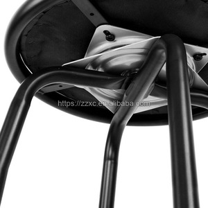 Tabouret de comptoir pivotant en cuir PU, de couleur noire, avec poignée en métal rembourré, 29 "de hauteur - Product Image 5
