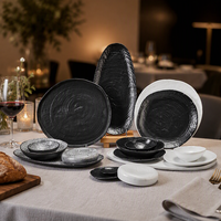 Vaisselle de traiteur en porcelaine de luxe moderne ST, écologique, assiette ovale en céramique, plat à dessert, bol à salade, vaisselle de table pour fête